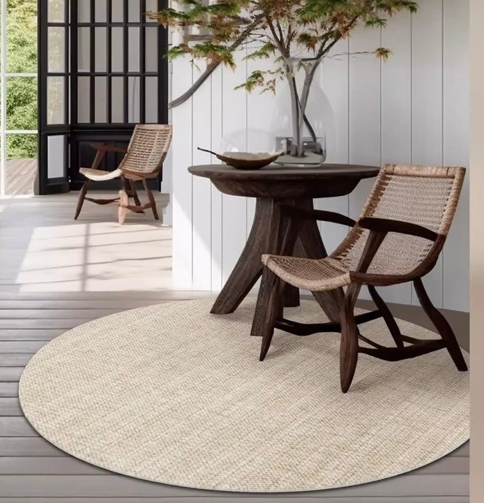 Thảm len lông cừu Lạc Diệp (tròn)